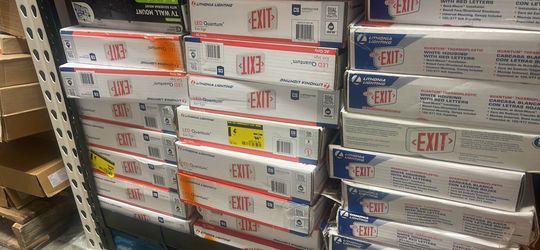 Contractor Select LQM Series 120/277-Volt Integrated LED White and Red Exit Sign