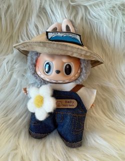 POP MART Labubu - Sesame Bean - Macaron Series w/ Fall In Wild Outfit Costume