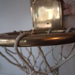Brass wall or door basketball netted hoop