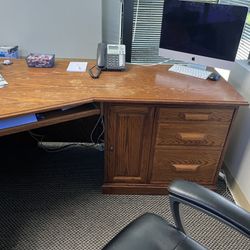 Oak Corner Desk 