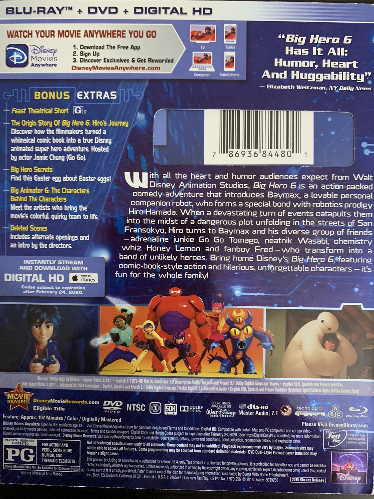 Disney's BIG HERO 6 Collector's Edition (Blu-Ray + DVD) for Sale