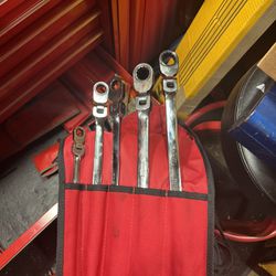 Snap On Ratcheting Flex Wrench Long Set New