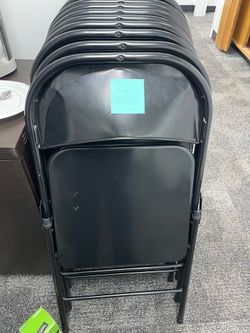 Black metal chairs