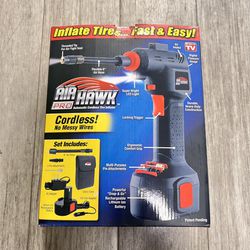 AIR HAWK PRO BATTERY CORDLESS TIRE INFLATOR W/ 2 BATTERIES AND CHARGER (MISSING 6” AIR HOSE)
