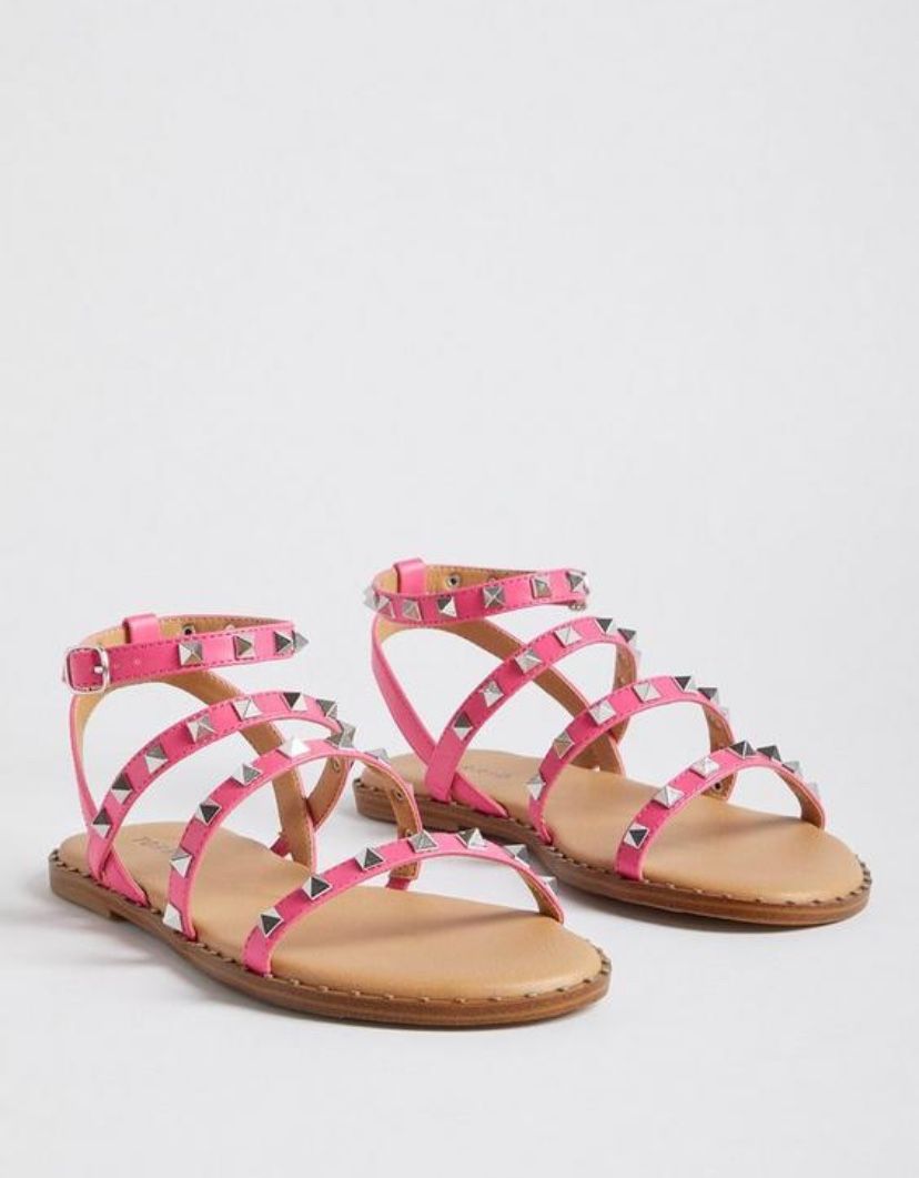 Pink Gladiator Sandals By Torrid 11.5