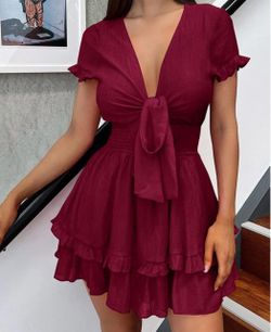 Send offer- pretty comfortable red dress (maroon)