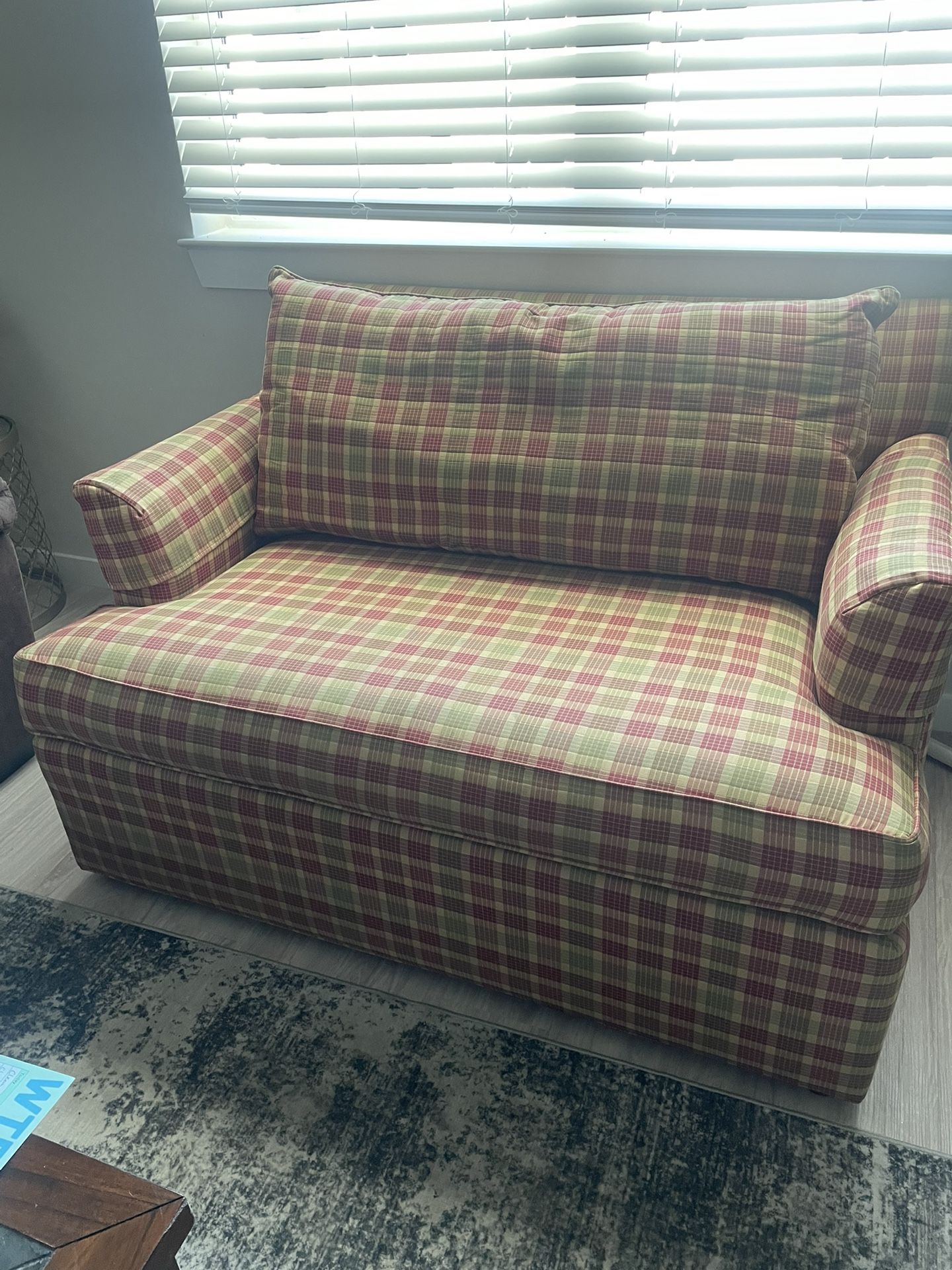 Red Brown Loveseat Sleeper