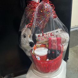 Valentines Day Gift Basket Chocolate, Candle, Bath bomb, Crossword Book, Socks & More