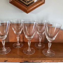 Fostoria Priscilla Crystal Wine / Water Glasses / Goblets Pristine!
