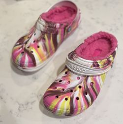 CROCS KIDS' CLASSIC LINED MARBLED CLOG