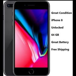 Apple iPhone 8  CDMA+GSM 64GB Unlocked Space Gray Black PreOwned Great Condition
