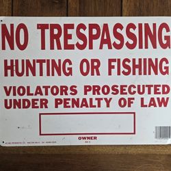 No Trespassing Aluminum Sign