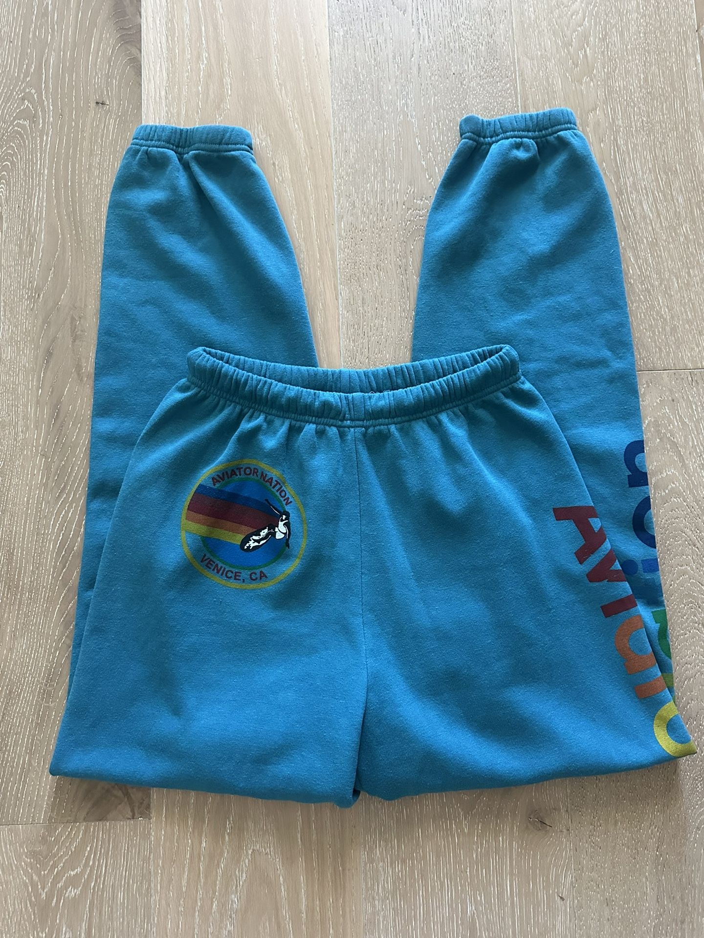 Aviator Nation Cuffed Sweatpants - Cobalt - Size Medium