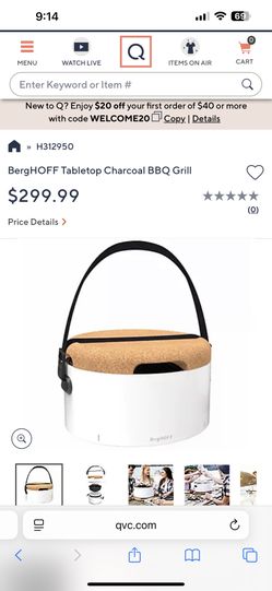 BergHOFF Tabletop Charcoal BBQ Grill NEW IN BOX 