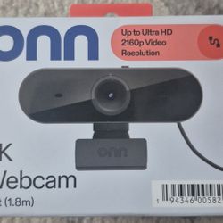 Brand New ONN 4K Webcam – Sealed – Plug & Play – Works with Zoom & More
