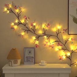 130 Cm / 1pc, Butterfly Branch LED Light Strip - USB Powered String Lights, Plastic Housing, Suitable For Indoor Room, Living Room, Outdoor Patio