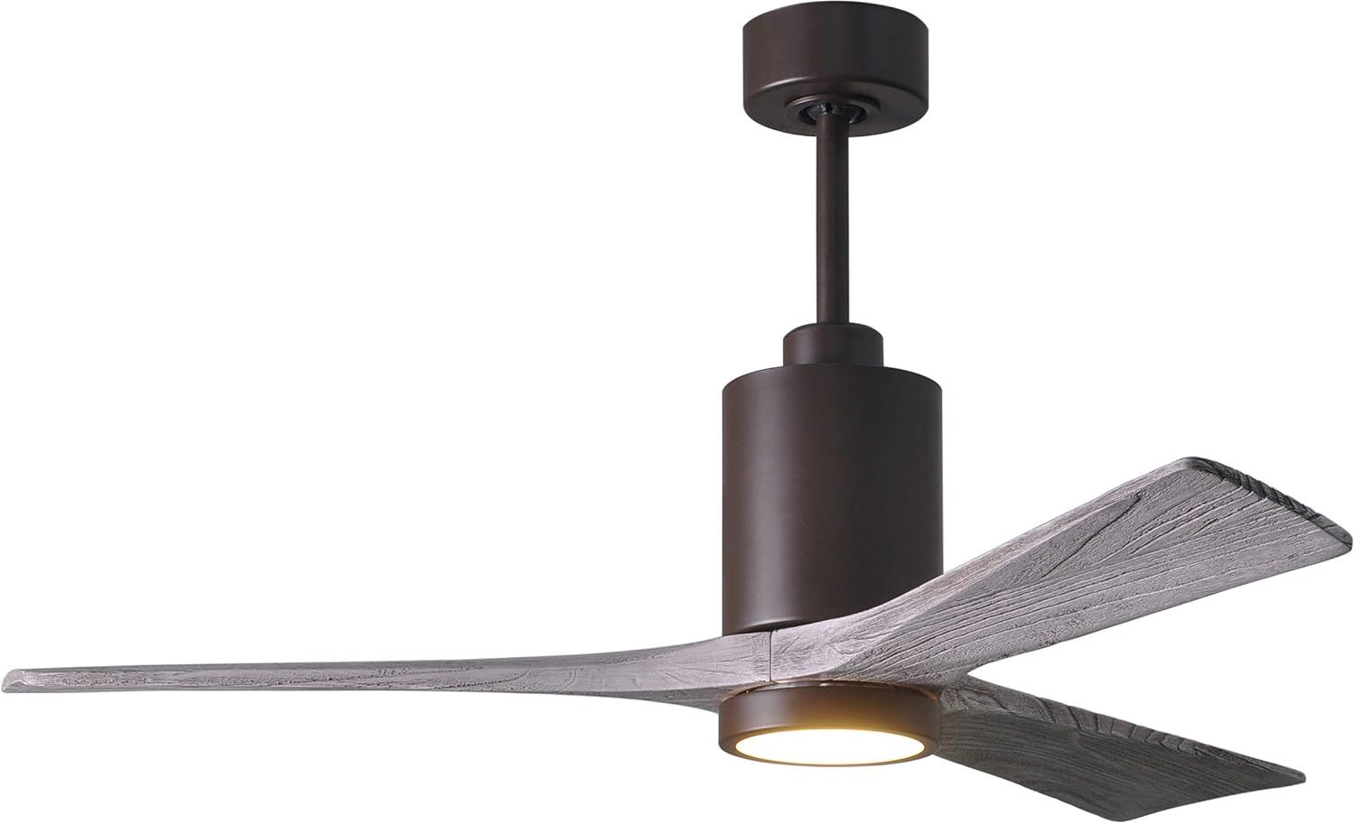 Matthews PA3-TB-BW-52 Patricia Indoor/Outdoor Damp Rated 52" Ceiling Fan with LED Light and Remote & Wall Control, 3 Barn Wood Solid Wood Blades, Text