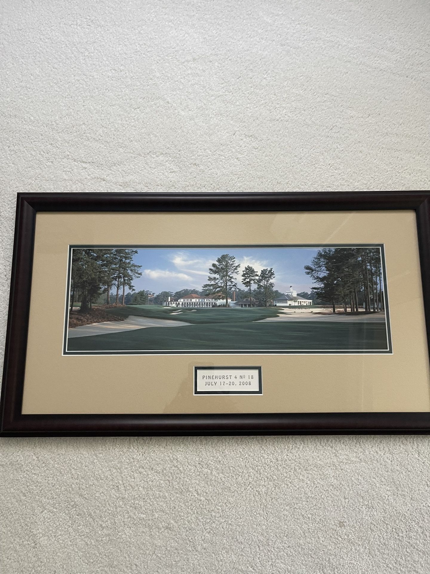 Pinehurst 18th Hole Print - 26x15 - Mahogany Frame