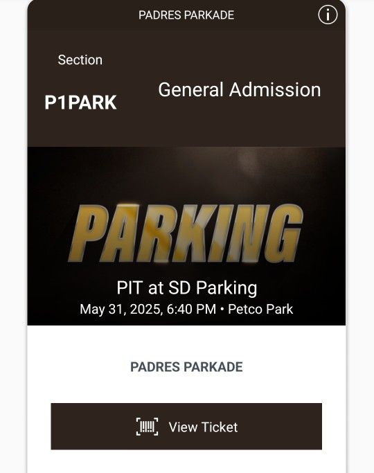 Padres Parking 5/30 Game