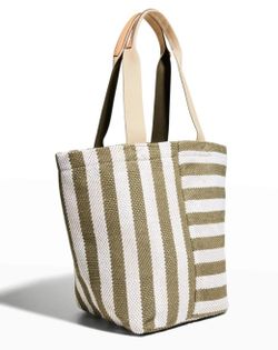 Tory Burch Gracie Striped Extra Large Canvas Tote Bag ~NWT~ Green Stripe  for Sale in Houston, TX - OfferUp