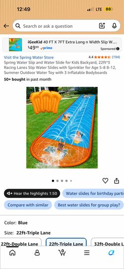 New water slide 22ft  2 lanes