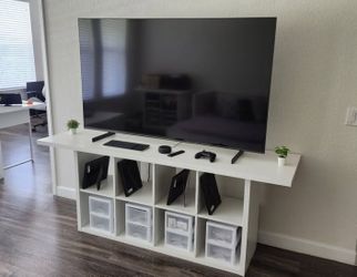 IKEA Furniture Bundle - MICKE Desk, MELLTORP Tabletop, Lifetime Chair, KALLAX Shelf unit