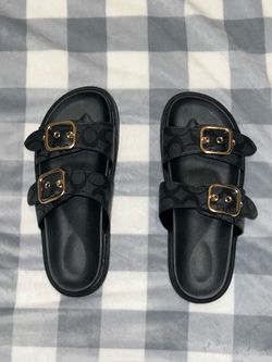 Black slides double buckle