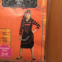 Girls Pirate Costume Size 10 1/2 To 12 1/2 Plus 