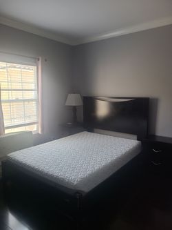 Ashley queen size bed frame plus mattress free