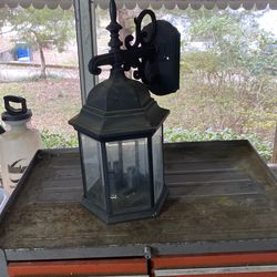 25” Vintage Wall 4 Light Outdoor Antique Large Flat Black Sconce Porch Fixture