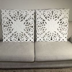30” X 30” Each. Mandala Carved Wall Art Set Of 2. 
