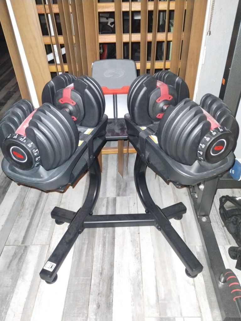 Bowflex Dumbbells & Stand Firm $400