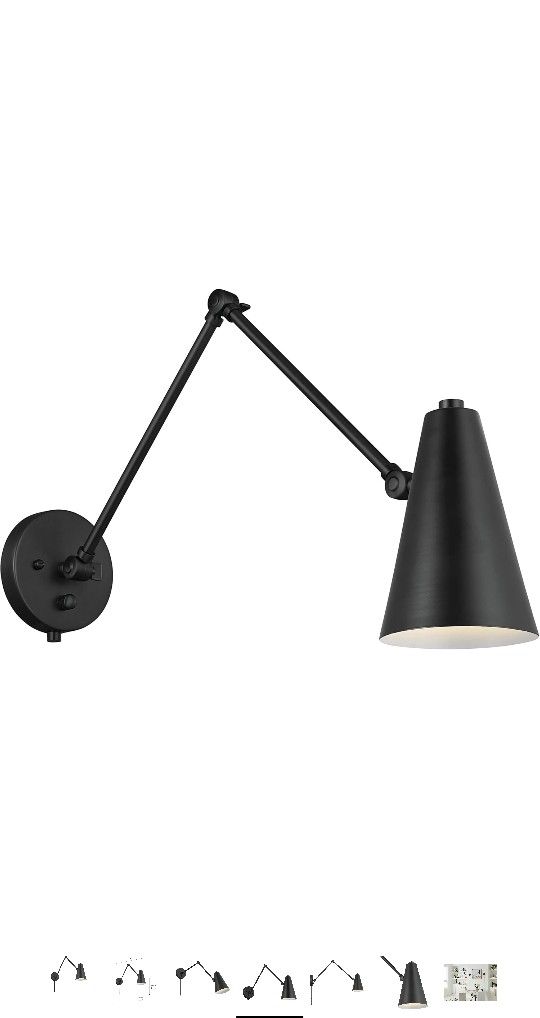 Kichler Sylvia Black Wall/Reading Light Sconce (Hard Wire or Plug-in)