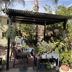 Gazebo, metal with roof