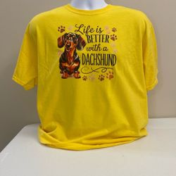 Dachshund T-shirt, New, 50/50 Cotton/poly, Size Large. Free Shipping/local Pickup, (item #381)