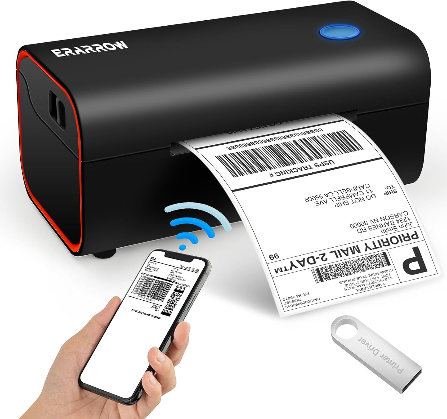 Bluetooth & Wi-Fi Thermal Shipping Label Printer NEW❗️❗️
