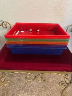Lot of 9 multi color plastic trays from craft drawers
