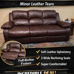 Reclining couch for Sale SMOKE AND PET FREE (ORIGINALLY PURCHASED FOR $1K)