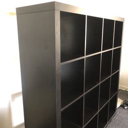 16 Section Wood Bookcase/ Storage Shelves 5’ X 5’
