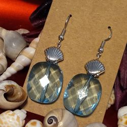 Coastal Collection Blue Oval Crystal Silver Shell