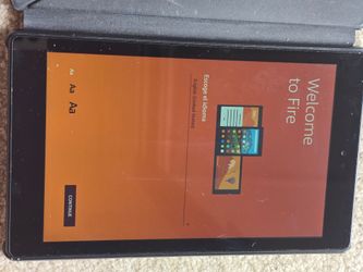 Amazon Fire HD 8 Tablet PR53DC 6th Gen 16GB Wi-Fi Black Tested Bundle Case/Stand
