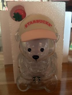Starbucks Pink Bearista Glass Cup 🧸🌸
