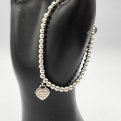 Tiffany & Co. Return to Tiffany Sterling Silver Beaded Bracelet 