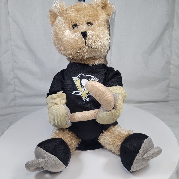 NHL Pittsburgh Penguins Hockey Player Bear on Skates 2008 NWT 15"