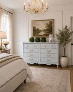 Beautiful blue and gold dresser