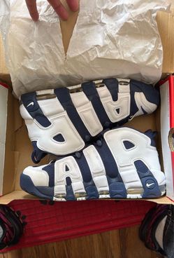 Nike Air More Uptempo White Navy Sneakers