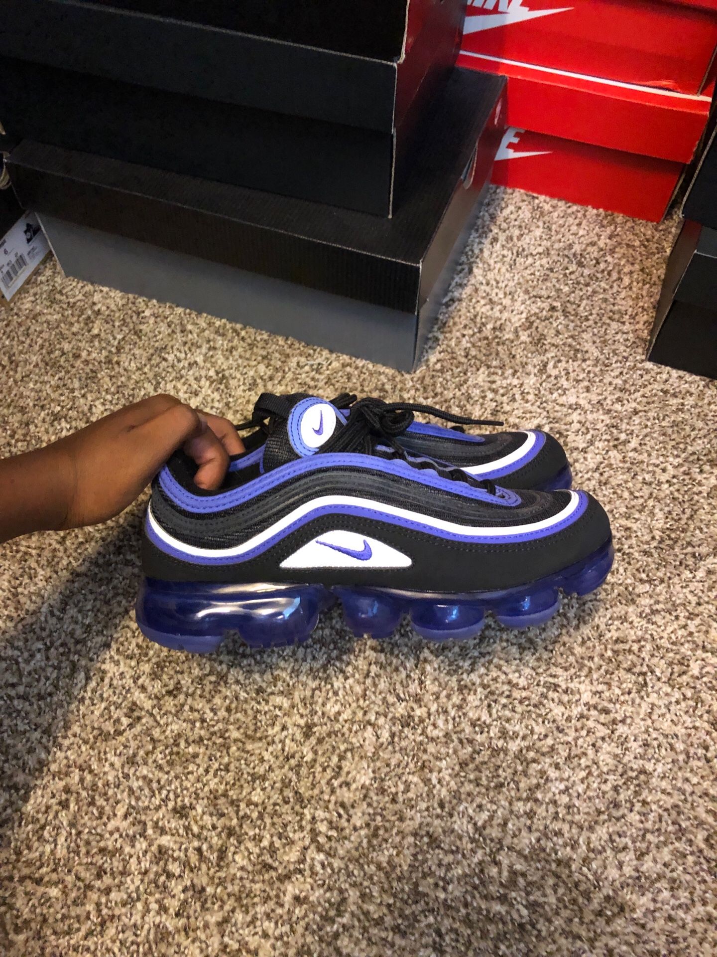 Purple and black Air max vapor