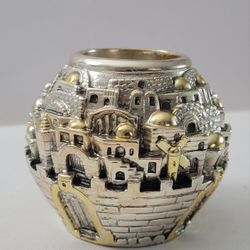 SILVER SHABBAT CANDLE HOLDER