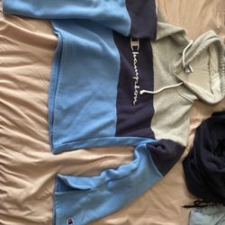 Champion Crop Hoodie Sweatshirt 