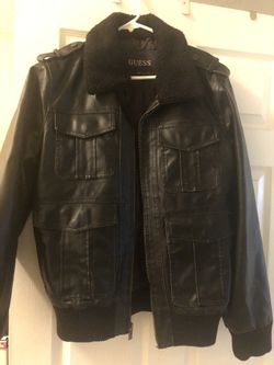 Guess Faux leather bomber jacket.